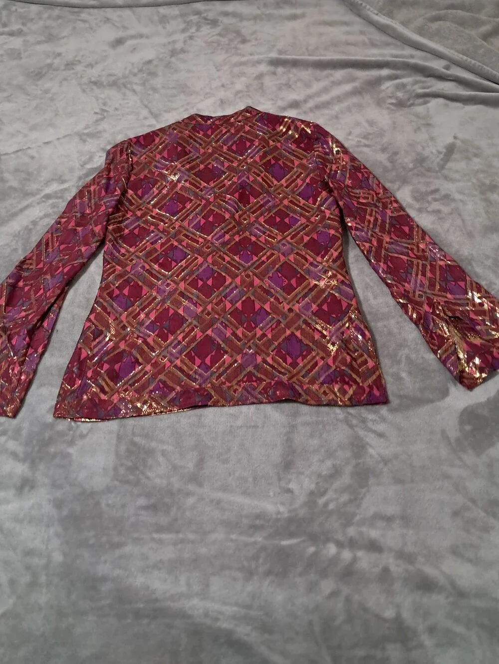Tory Burch Silk Tunic Blouse with Metallic Detail Sz. 2